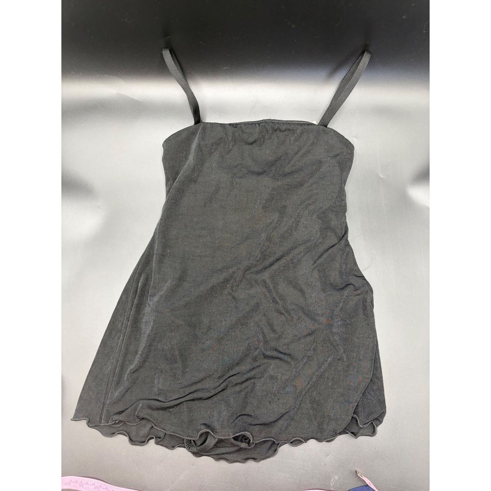 Vintage Kathy Ireland Black Swim Dress One Piece Skirted Swimsuit 7540K 8
